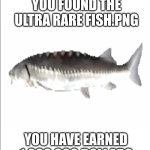 SAMPLE TEXT OMG!!! | you found the ultra rare fish.png; congratulations; you have earned 1,000,000 dollars | image tagged in sample text omg | made w/ Imgflip meme maker