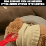 *Stares at the Undertale/Deltarune fandom* | Members of the least niche fandom being summoned when someone merely utters a remote reference to their material | image tagged in gifs,cats,memes,fandoms,whomst has summoned the almighty one | made w/ Imgflip video-to-gif maker