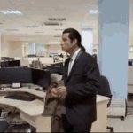 Empty office Travolta GIF Template