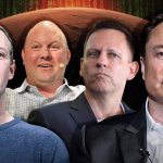 Billionaires Zuckerberg, Andreessen, Thiel, Musk