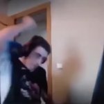 breaking his computer GIF Template