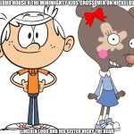 Lincoln loud and Vicky the bear