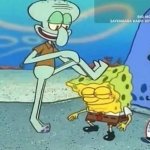 Squidward stomping spongebob