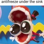 Caine | Babies when they see antifreeze under the sink | image tagged in caine,tadc,the amazing digital circus,antifreeze,baby,babies | made w/ Imgflip meme maker