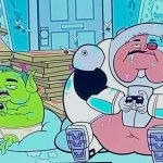 Cyborg and beast boy lazy