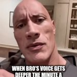 And then he starts bragging about stuff he's never done | When bro's voice gets deeper the minute a girl enters the conversation | image tagged in gifs,funny meme | made w/ Imgflip video-to-gif maker