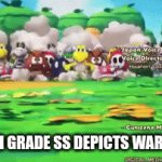 8th grade sure fixed this | How 7th grade ss depicts war scenes | image tagged in gifs,funny,mario,social studies | made w/ Imgflip video-to-gif maker