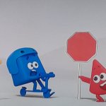 Red scaring Yellow and Blue template