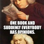 Uncle Tom’s Cabin Giovanni's | One book and suddenly everybody has opinions. | image tagged in shocked to read | made w/ Imgflip meme maker