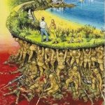 Soldiers protecting family