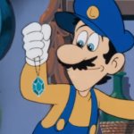Luigi looking at Peach's necklace meme