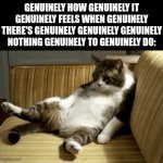 buzzword overload | Genuinely how genuinely it genuinely feels when genuinely there's genuinely genuinely genuinely nothing genuinely to genuinely do: | image tagged in gifs,memes,funny,cats,relatable,random | made w/ Imgflip video-to-gif maker