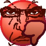 Angry Soyjak thumbs down emoji