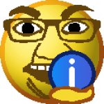 Soyjak holding information sign emoji