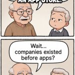 Lame Meta AI-generated meme about Apple and its app store