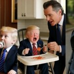 Newsom and baby Trump