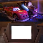 Lightning McQueen and Mater Watching Blank Meme Template meme