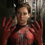 spiderman looking at hands
