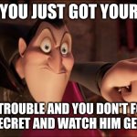 Ahhh....Yeah | when you just got your bully; in big trouble and you don't forgive him in secret and watch him get karma | image tagged in hotel transylvania dracula pointing meme,bully,big trouble | made w/ Imgflip meme maker