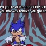 Wish Me Luck Fam | When you're at the end of the school year but you low-key realize you got finals soon | image tagged in gifs,sonic the hedgehog | made w/ Imgflip video-to-gif maker