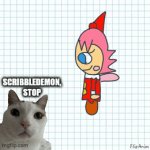 Is this all he likes? | Scribbledemon, stop | image tagged in gifs,ribbon,death,cat | made w/ Imgflip video-to-gif maker