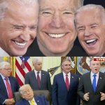 Trump Asleep, Biden laughing