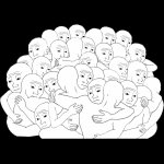 group hugging wojak