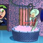 Cosmo drops by Squidward’s house | image tagged in who dropped by squidward's house | made w/ Imgflip meme maker