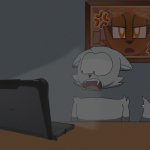 Glacius looking at the computer template