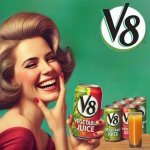 V8 with logo