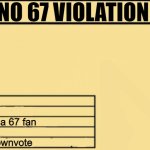 No 67 Violation template