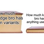 “mitosondria” SHUT UP | How much knowledge bro has on anything useful in life:; How much knowledge bro has on son variants: | image tagged in big book small book,son,funny | made w/ Imgflip meme maker