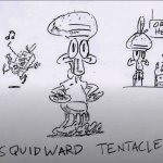 Squidward drawings early in production
