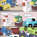 Boardroom meeting suggestion Crossy Road version meme