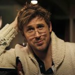 Ryan Gosling in Cardigan stare