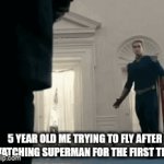 Very clever title | 5 year old me trying to fly after watching Superman for the first time | image tagged in gifs,homelander | made w/ Imgflip video-to-gif maker