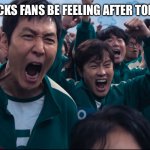 Most intense game fr | How the knicks fans be feeling after tonight’s game | image tagged in squid game cheer | made w/ Imgflip meme maker