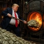 Trump wastes taxpayer money on ego-tripping. Shovel. Furnace. meme