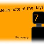 Mellis note of the day template