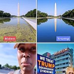 Biden vs Trump Washington Monument meme