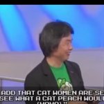 Myamoto talking about cat peach