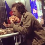 pizza eating man