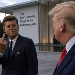 JFK and Trump - Kennedy Center, bird, finger, flip