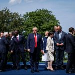 Trump standing alone at G7 meme