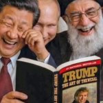 China, Russia and Iran laughing at Trump's book meme