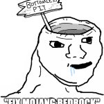 Pretend that this is a clever title | "FIX MOJANG BEDROCK" | image tagged in brainlet wojak dumb | made w/ Imgflip meme maker