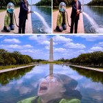 Trump fills the Reflecting pool with libtard tears meme