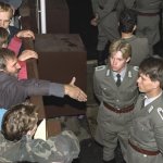 East communist berlin wall soldiers