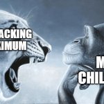 iykyk | 2025 attacking the maximum; me chilling | image tagged in rage bait lion v monkey | made w/ Imgflip meme maker