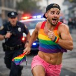make a gay dude run from the police
